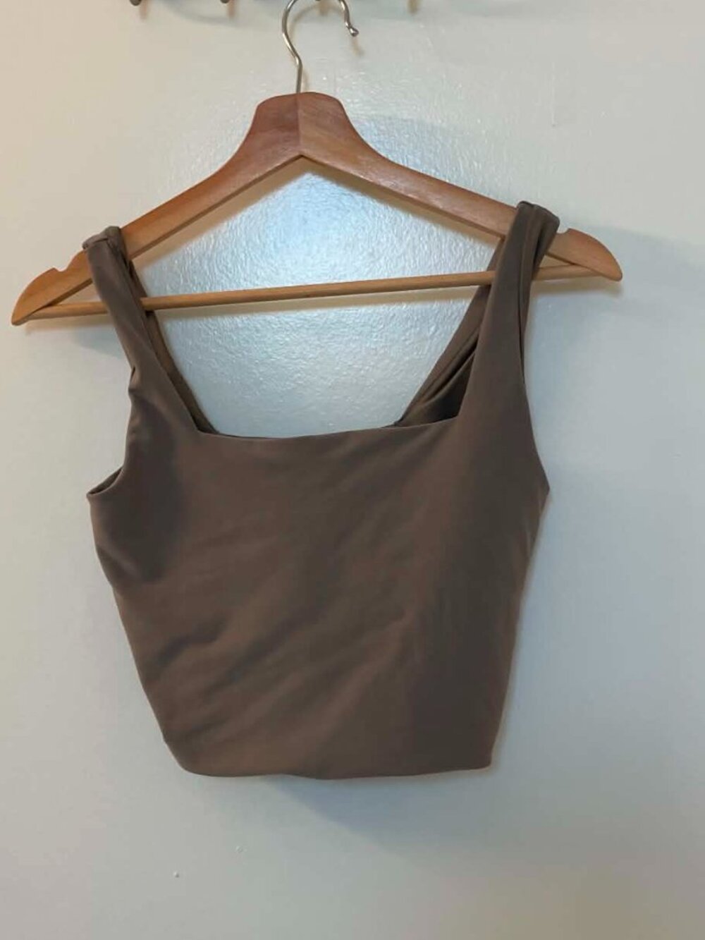 Abercrombie YPB Tan/Dark Grey Cropped Top - Padded (Size M)